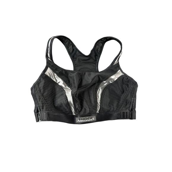 NWT Shock Absorber Black Medium Support Adjustable Bra Top Women's Size 34C - Picture 2 of 6